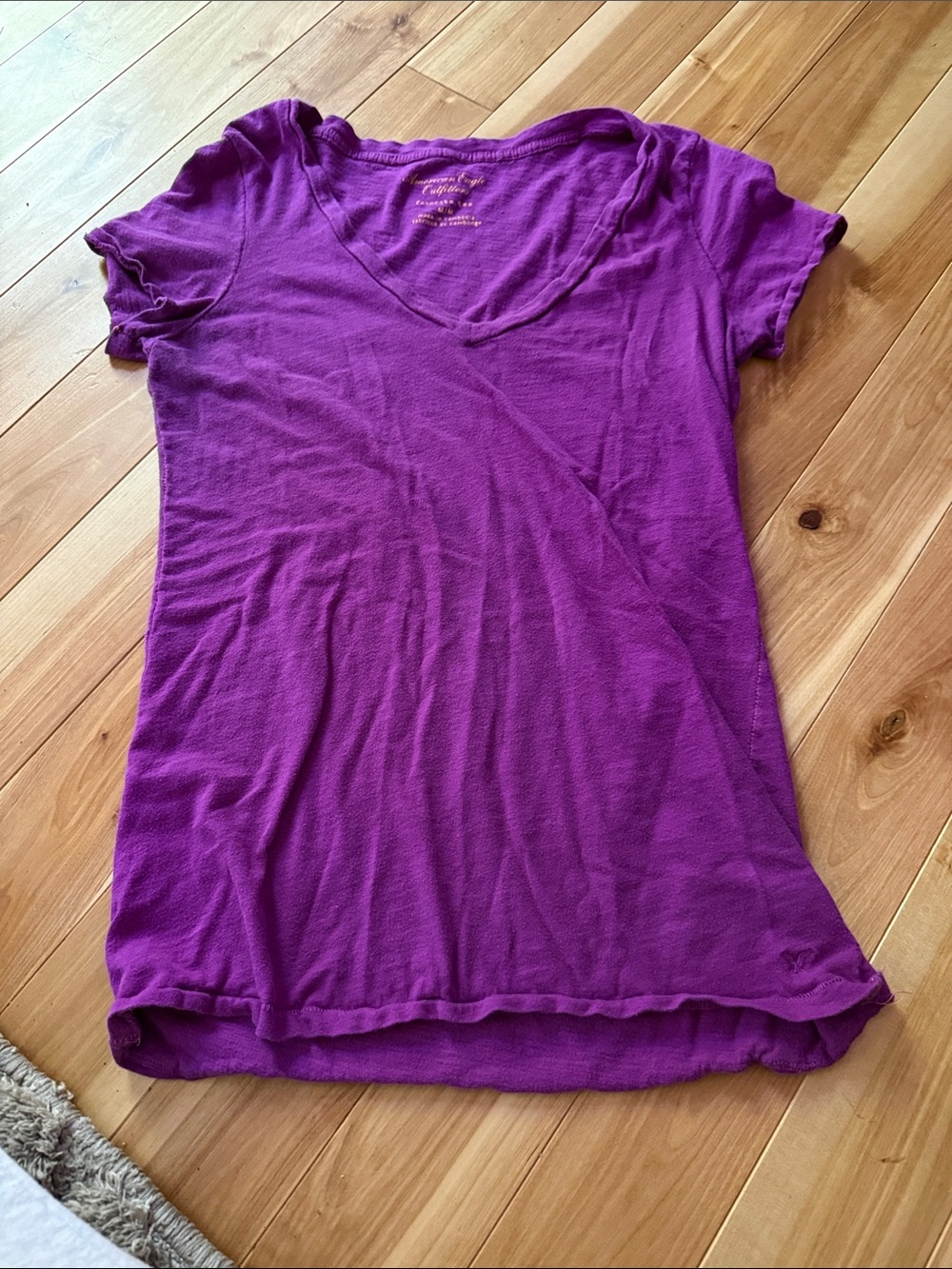 American Eagle Women’s V-Neck Short Sleeve Tee in Purple